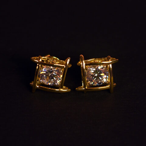 Square Solitaire Earring