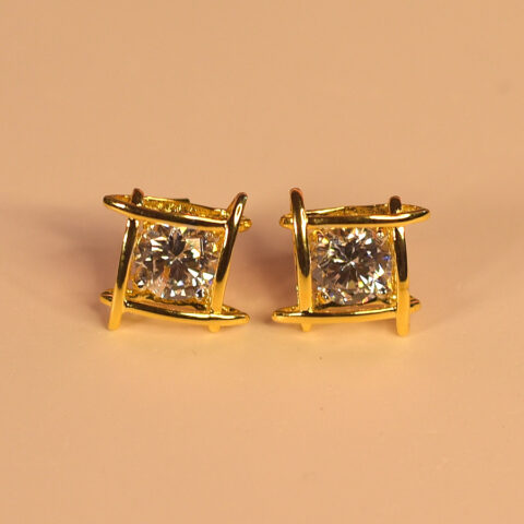 Square Solitaire Earring