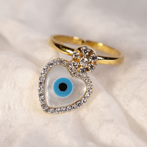 Heart Shape Evil Eye Moving Ring